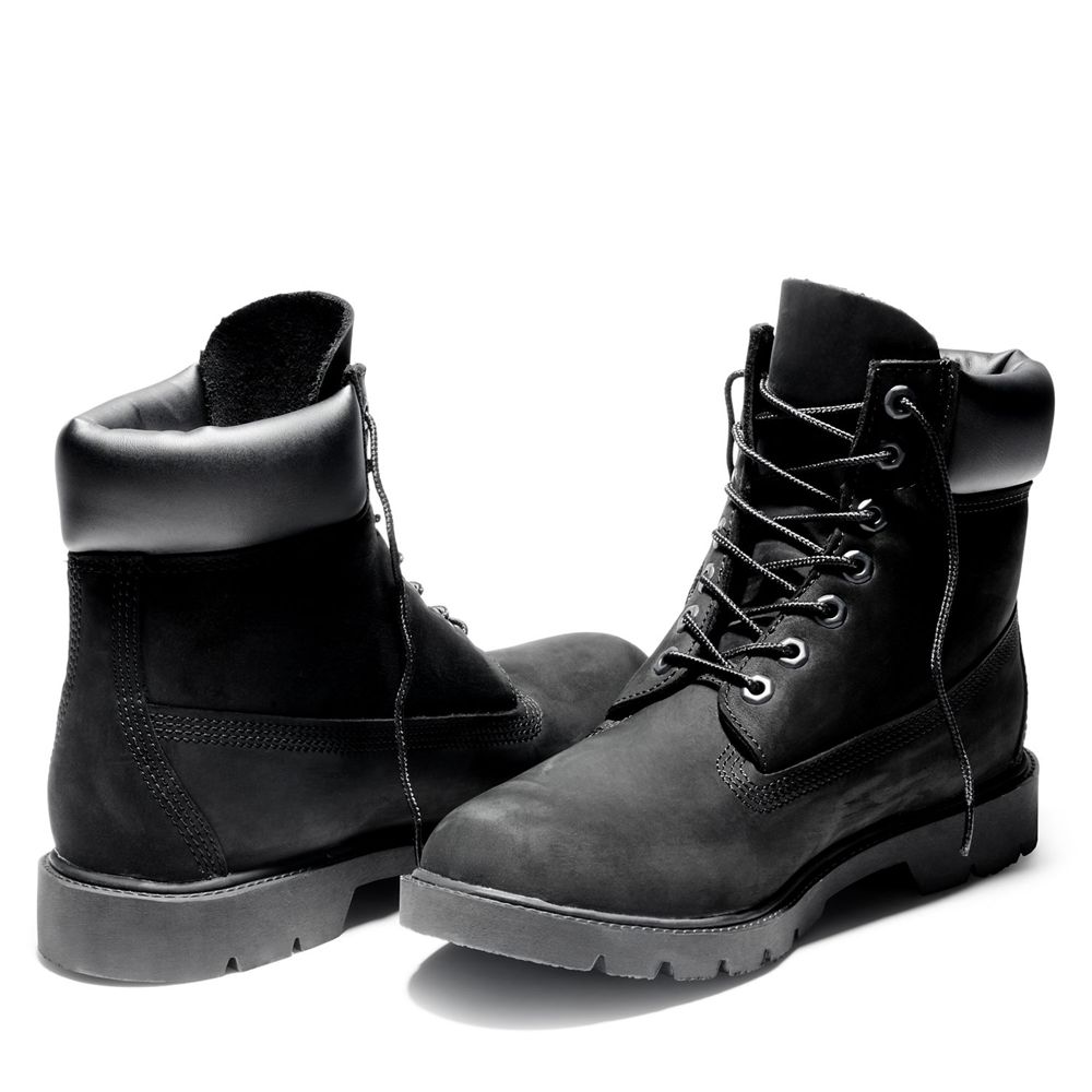 Timberland Μποτες Χιονιού Ανδρικα Μαυρα - 6-Inch Basic Waterproof W/Padded Collar - Greece 4953602-U